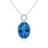 Angara Gia Certified Aquamarine Dangle Pendant With Circular Bale In White Gold/swiss Blue