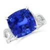 Angara Gia Certified Blue Sapphire Twist Infinity Ring With Diamonds In White Gold/medium To Rich Blue