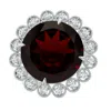 Angara Gia Certified Garnet & Diamond Floral Halo Cocktail Ring In White Gold/rich Red