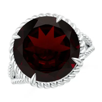 Angara Gia Certified Garnet Twist Rope Split Shank Ring In Red