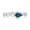 Angara Gia Certified Kite-shaped Step-cut London Blue Topaz Bracelet In White Gold/deep Greenish Blue