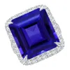 Angara Gia Certified Octagonal Tanzanite Halo Ring With Milgrain In White Gold