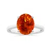 Angara Gia Certified Oval Orange Sapphire Solitaire Ring With Reverse Tapered Shank In White Gold/deep Bright Orange