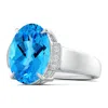Angara Gia Certified Oval Swiss Blue Topaz Ring With Diamond Accents - 8 Ct Tw In White Gold/light Swiss Blue