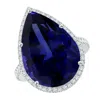 Angara Gia Certified Pear-shaped Tanzanite Halo Ring In White Gold/deep Rich Violet Blue