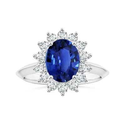 ANGARA GIA CERTIFIED PRINCESS DIANA INSPIRED OVAL SAPPHIRE KNIFE-EDGE SHANK RING