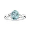 Angara Gia Certified Prong-set Solitaire Oval Aquamarine Nature Inspired Ring In White Gold/sky Blue