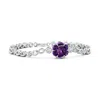 Angara Gia Certified Six-petal Amethyst Infinity Bracelet In White Gold/dark Purple