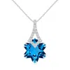 Angara Gia Certified Snowflake-cut Swiss Blue Topaz Kite-shaped Bale Pendant In White Gold/swiss Blue