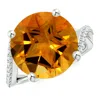 Angara Gia Certified Solitaire Citrine Twisted Split Shank Ring In White Gold/deep Golden