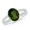 Angara Gia Certified Solitaire Oval Tourmaline Split Shank Ring In White Gold