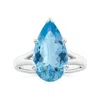 Angara Gia Certified Solitaire Pear-shaped Aquamarine Split Shank Ring With Scrollwork In White Gold/swiss Blue