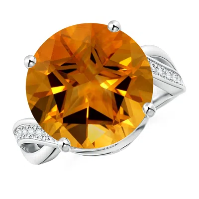 Angara Gia Certified Solitaire Round Citrine Infinity Ring In Yellow