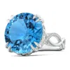 Angara Gia Certified Swiss Blue Topaz Crossover Cocktail Ring In White Gold/swiss Blue