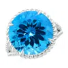 Angara Gia Certified Swiss Blue Topaz Twist Rope Split Shank Ring In White Gold/swiss Blue