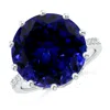 Angara Gia Certified Tanzanite Reverse Tapered Shank Cocktail Ring In White Gold/deep Rich Violet Blue