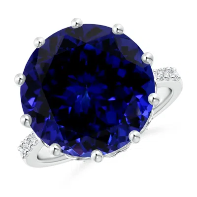 Angara Gia Certified Tanzanite Reverse Tapered Shank Cocktail Ring In Blue