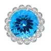 Angara Gia Certified Vintage Style Round Swiss Blue Topaz Halo Ring In White Gold/swiss Blue