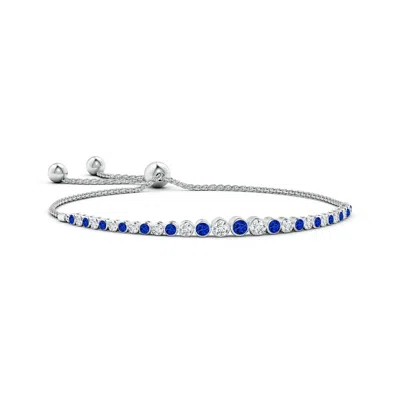 ANGARA GRADUATED BEZEL-SET SAPPHIRE AND DIAMOND BOLO BRACELET
