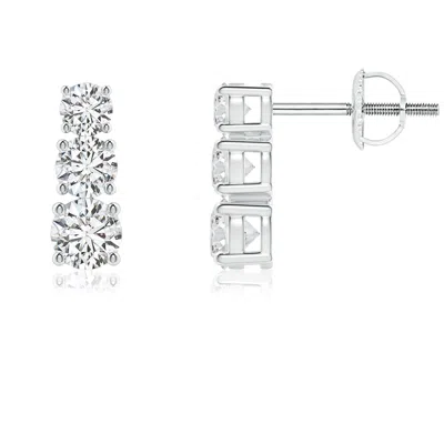 Angara Graduated Diamond Three Stone Earrings In Metallic