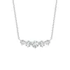 Angara Graduated Five Stone Round Lab-grown Diamond Necklace In White Gold/f-g