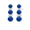 Angara Graduated Sapphire And Diamond Journey Earrings In White Gold/medium To Rich Blue
