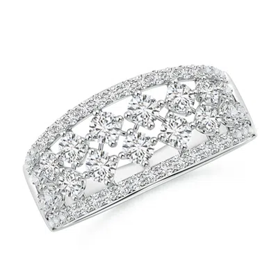 Angara Graduating Round Diamond Anniversary Ring In White