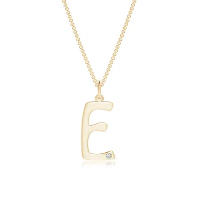 Angara Gypsy Set Diamond Capital "e" Initial Pendant In Gold