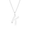 Angara Gypsy Set Diamond Capital "k" Initial Pendant In White Gold/h