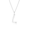 Angara Gypsy Set Diamond Capital "l" Initial Pendant In Platinum/h