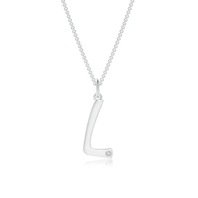 Angara Gypsy Set Diamond Capital "l" Initial Pendant In Metallic