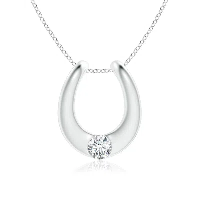 Angara Gypsy-set Diamond Horseshoe Pendant In Metallic