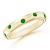 Angara Gypsy Set Emerald High Dome Wedding Ring In Yellow Gold/rich Green