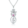 Angara Gypsy-set Pink Sapphire And Diamond Snowman Pendant In White Gold/light To Medium Pink