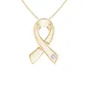 Angara Gypsy-set Round Diamond Ribbon Pendant In Yellow Gold/g