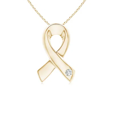 Angara Gypsy-set Round Diamond Ribbon Pendant In Gold