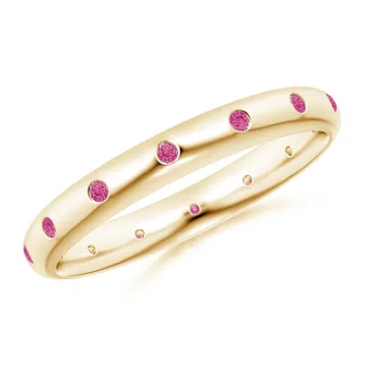 Angara Gypsy-set Round Pink Sapphire Eternity Ring In Gold