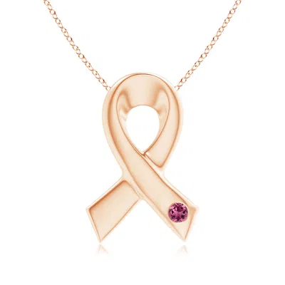 Angara Gypsy-set Round Pink Tourmaline Ribbon Pendant In Gold