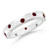 Angara Gypsy Set Round Ruby Eternity Wedding Ring In White Gold/deep Rich Red
