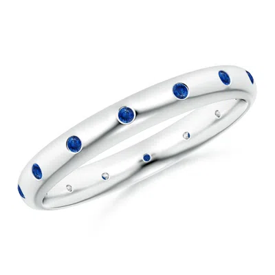 Angara Gypsy-set Round Sapphire Eternity Ring In Blue
