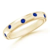 Angara Gypsy Set Sapphire High Dome Wedding Ring In Yellow Gold/deep Rich Blue