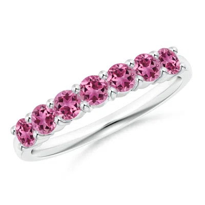 Angara Half Eternity 7 Stone Pink Tourmaline Wedding Ring
