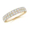 Angara Half Eternity Double Row Diamond Wedding Ring In Yellow Gold/g