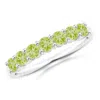 Angara Half Eternity Seven Stone Peridot Wedding Ring In White Gold/yellowish Green