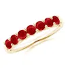 Angara Half Eternity Seven Stone Ruby Wedding Ring In Yellow Gold/medium Red