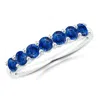 Angara Half Eternity Seven Stone Sapphire Wedding Ring In White Gold/medium To Rich Blue