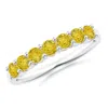 Angara Half Eternity Seven Stone Yellow Sapphire Wedding Ring In White Gold/deep Yellow