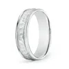 Angara Hammered Finish Men's Milgrain Edge Wedding Band In White Gold
