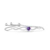 Angara Heart-shaped Amethyst Infinity Bolo Bracelet In White Gold/medium Dark Purple