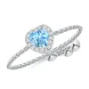 Angara Heart-shaped Aquamarine Bolo Ring With Diamond Halo In White Gold/swiss Blue